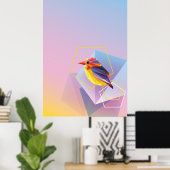 Lavendel in Blue Songbird Poster (Heimbüro)