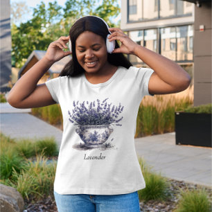 Lavendel in Delft Blau, anpassbar T-Shirt