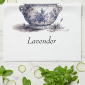 Lavendel in Delft Blau Geschirrtuch (Gefaltet)