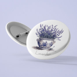 Lavendel in Delft Blue, benutzerdefinierbar Button
