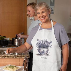 Lavendel in Delft Blue, benutzerdefinierbar Schürze