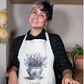 Lavendel in Delft Blue, benutzerdefinierbar Schürze