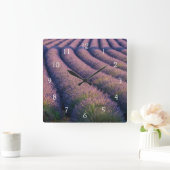 Lavendel in der Provence Quadratische Wanduhr (Zuhause)
