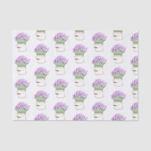 Lavendel in einem Eimer Seidenpapier (Vorderseite)