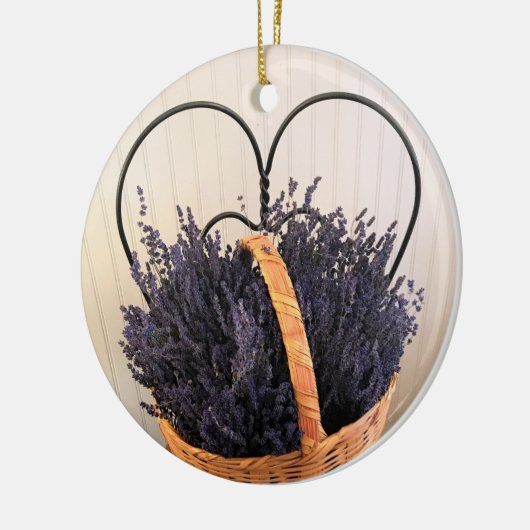 Lavendel in einem Korb Keramik Ornament (Links)