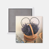 Lavendel in einem Korb Magnet (Vorderseite/Rückseite)