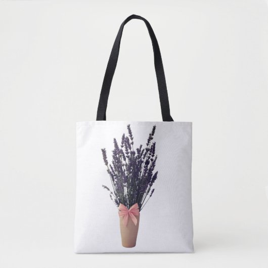 Lavendel in einer Vase mit Bow - Botanischer Toten Tasche (Vorderseite)