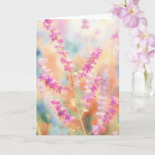 Lavendel in Rosa Florale Kunst Notizkarte Karte