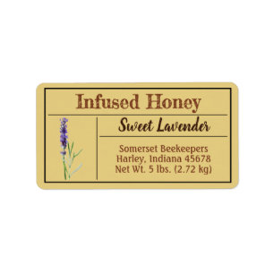 Lavendel-Infusionshonig Vintage-Gold-Produkt Adressaufkleber