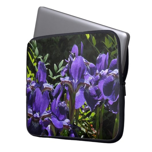 Lavendel-Iris-Laptop-Reise-Hülse Laptopschutzhülle (Vorderseite Links)