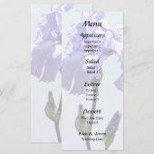 Lavendel Iris und Knospen Menükarte (Vorne/Hinten)