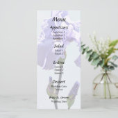 Lavendel Iris und Knospen Menükarte (Stehend Vorderseite)