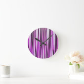 Lavendel-, Iris-und Trauben-Stripy Muster Runde Wanduhr (Zuhause)