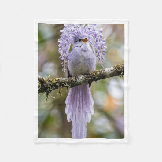 Lavendel-Kammschmetterling auf Zweig-Fleece-Decke Fleecedecke (Vorderseite)