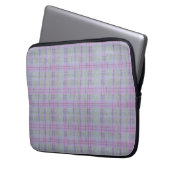 Lavendel-Karo-Harmonie Laptopschutzhülle (Vorderseite Links)