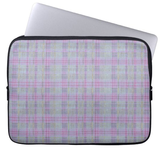 Lavendel-Karo-Harmonie Laptopschutzhülle (Vorderseite)