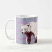 Lavendel-Karo-Mutterbär Kaffeetasse (Links)