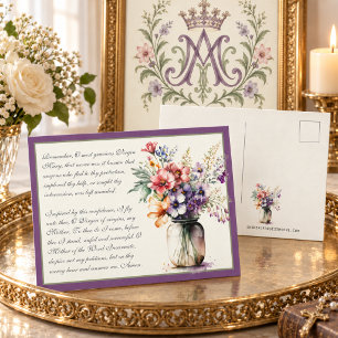 Lavendel katholische Gedenkstätte Gebet zur Jungfr Postkarte