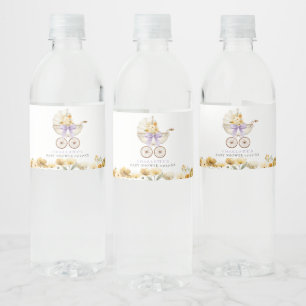 Lavendel-Kinderwagen-Baby-Shower-Wasseretiketten Wasserflaschenetikett