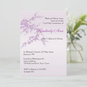 Lavendel-Kirschblüte-Kommunions-Einladung Einladung (Stehend Vorderseite)