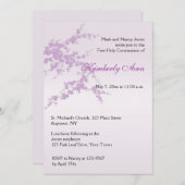 Lavendel-Kirschblüte-Kommunions-Einladung Einladung (Vorne/Hinten)