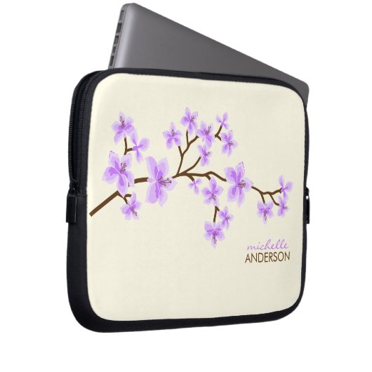 Lavendel-Kirschblüten-Baum Laptopschutzhülle (Vorne Rechts)