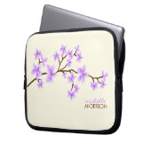 Lavendel-Kirschblüten-Baum Laptopschutzhülle (Vorderseite Links)