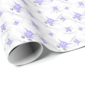 Lavendel Kitty Cat Faces Wrapping Paper Geschenkpapier (Rolleneckpunkt)