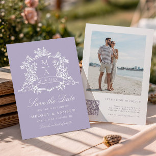 Lavendel Klassische Blüten-Garten-Hochzeitsfotos Save The Date