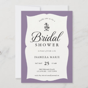 Lavendel Klassische Regency-Brautparty Einladung