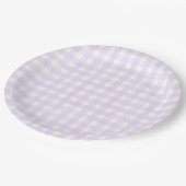 Lavendel Klassisches Gingham Pappteller (Schrägansicht)