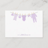 Lavendel Kleine Kleidung Diaper Raffle Tickets Begleitkarte (Rückseite)