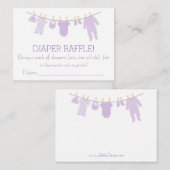 Lavendel Kleine Kleidung Diaper Raffle Tickets Begleitkarte (Vorne/Hinten)