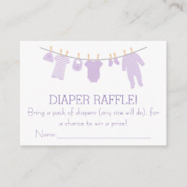 Lavendel Kleine Kleidung Diaper Raffle Tickets Begleitkarte