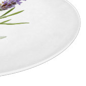 Lavendel-Kraut-SingleSprig in den Blüten-lila Schneidebrett (Ecke)