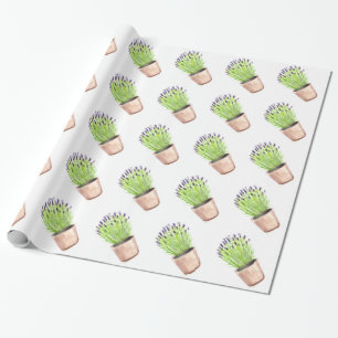 Lavendel Kräuter Aquarell Lila Blumen Violett Wr Geschenkpapier