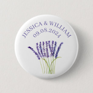 Lavendel-Kräuter-Aquarell rustikale lila Blüten Button