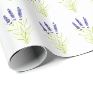 Lavendel-Kräuter Flieder Veilchen Aquarell-Blumen  Geschenkpapier