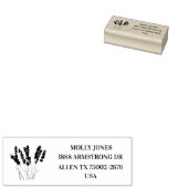 Lavendel Kräuterpflanzen Rustikale Rücksendeadress Gummistempel (Stempel)