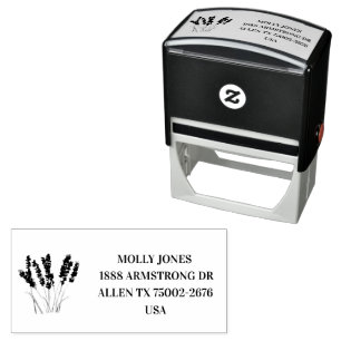 Lavendel Kräuterpflanzen Rustikale Rücksendeadress Permastempel