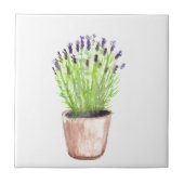 Lavendel Kräutertopf Pflanze Aquarellküche Fliese (Vorderseite)