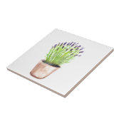 Lavendel Kräutertopf Pflanze Aquarellküche Fliese (Seite)