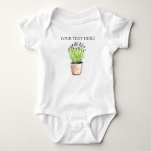 Lavendel Kräutertopf Pflanze lila modern Baby Strampler