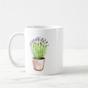 Lavendel Kräutertopf Pflanze lila rustikal Kaffeetasse