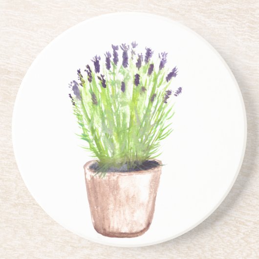 Lavendel Kräutertopf Pflanze rustikal Getränkeuntersetzer (Vorne)