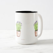 Lavendel Kräutertopf Pflanze rustikal lila Zweifarbige Tasse (VorderseiteRechts)