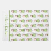 Lavendel Kräutertopf Pflanze Wasserfarbe Rustikal Geschirrtuch (Horizontal)