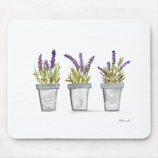 Lavendel-Kräutertöpfe Mousepad (Vorne)