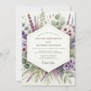 Lavendel-Kräuterwiese-Hochzeit Einladung