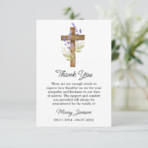 Lavendel-Kreuz-Mitgefühl-Dankeschön-Karte